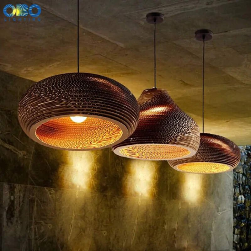 Creative Vintage Paper Honeycomb Pendant Lamp Indoor Bar Adornment Lighting E27 Lamp Holder 110-240V Free Shipping