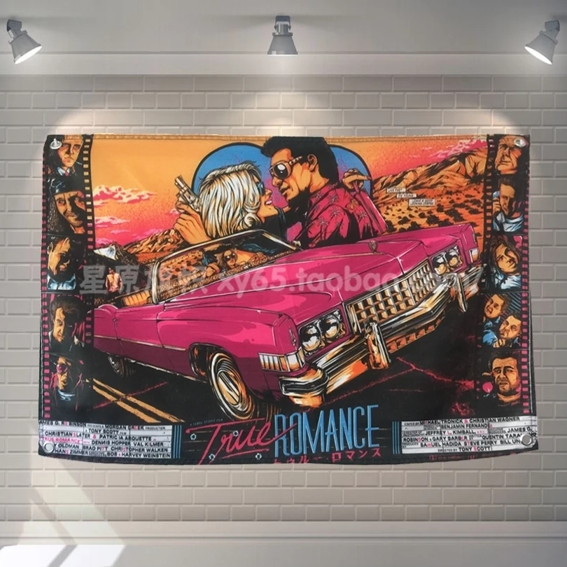 

"True Romance" Movie Poster Banners Bar Cafe Hotel Theme Wall Decoration Hanging Art Waterproof Cloth Polyester Fabric Flags