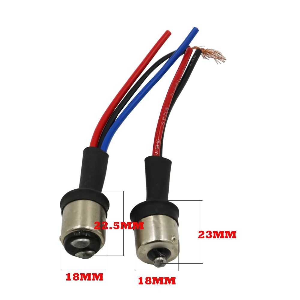 100x BA15S 1156 BAY15D 1157 ذكر مأخذ توصيل محول الأسلاك تسخير لسيارة دراجة نارية خوذة الذيل مصباح المصباح إشارة التحديثية