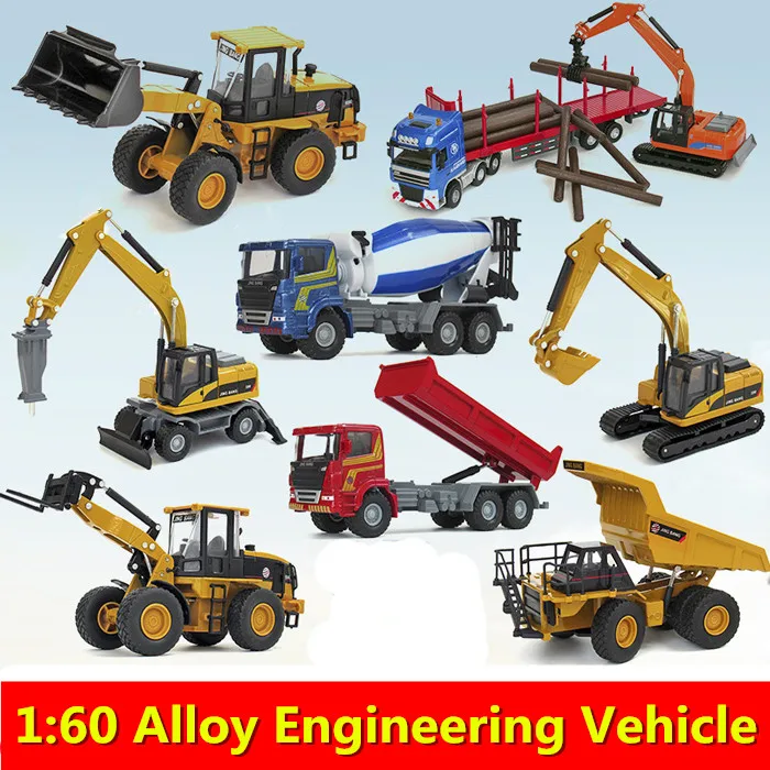 Alloy cars,1:60 alloy construction vehicles,Collection truck model,Diecast & Toy Vehicles,Excavators, trucks toy car,wholesale