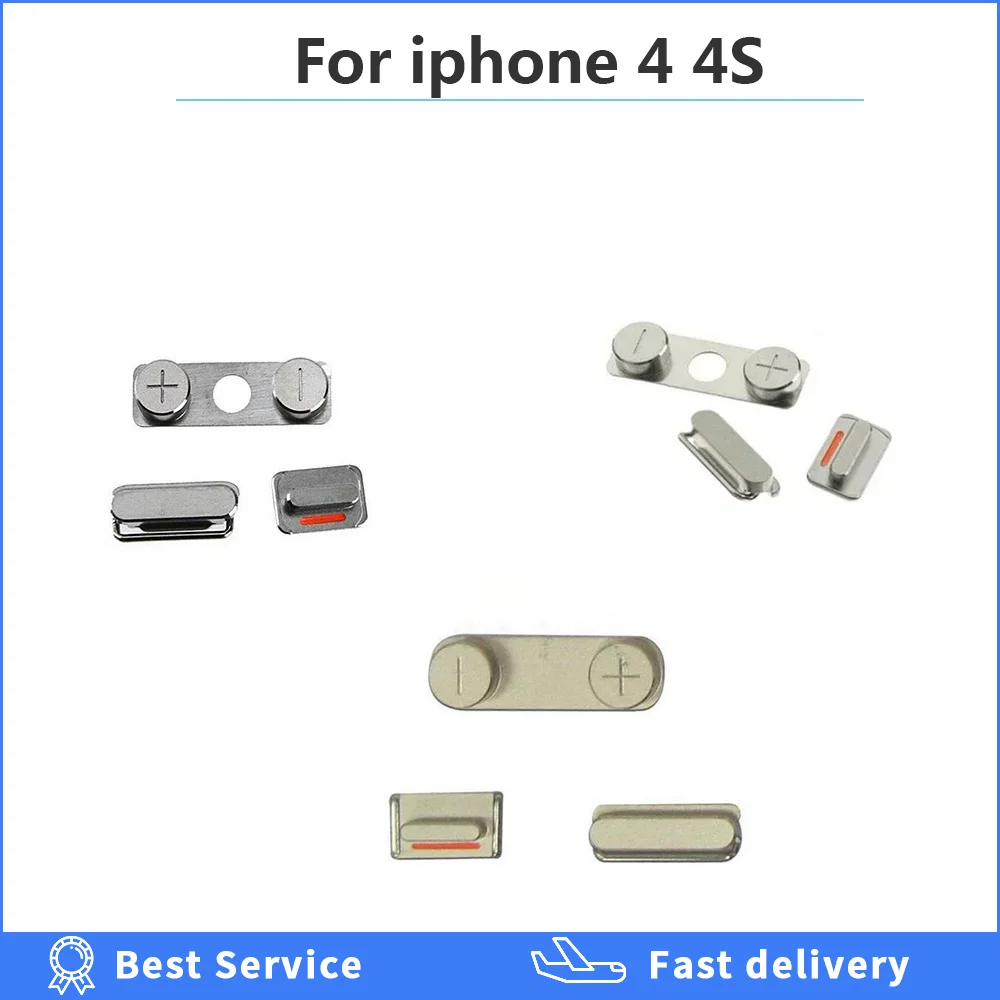 Side Button for iPhone 4 4s 5 5S side keypads Full Set gold /silver /gray colors replacement Power On Off + Volume Switch + Mute