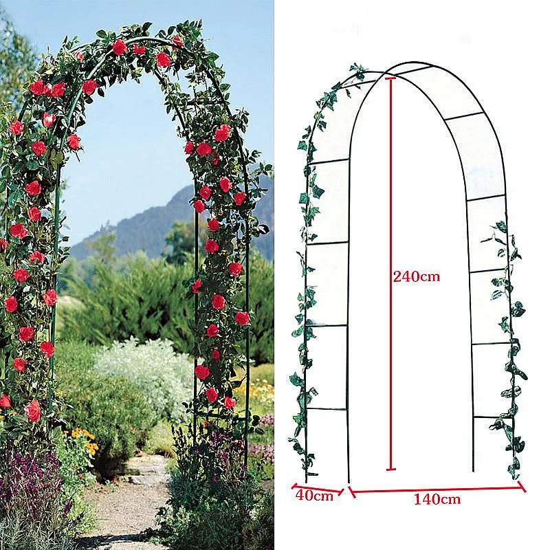 White Wedding Metal Arch Garden Iron Flower Stand Grape Vine Climbing Frame Loofah Rack  240*38*140cm for Party Decoration