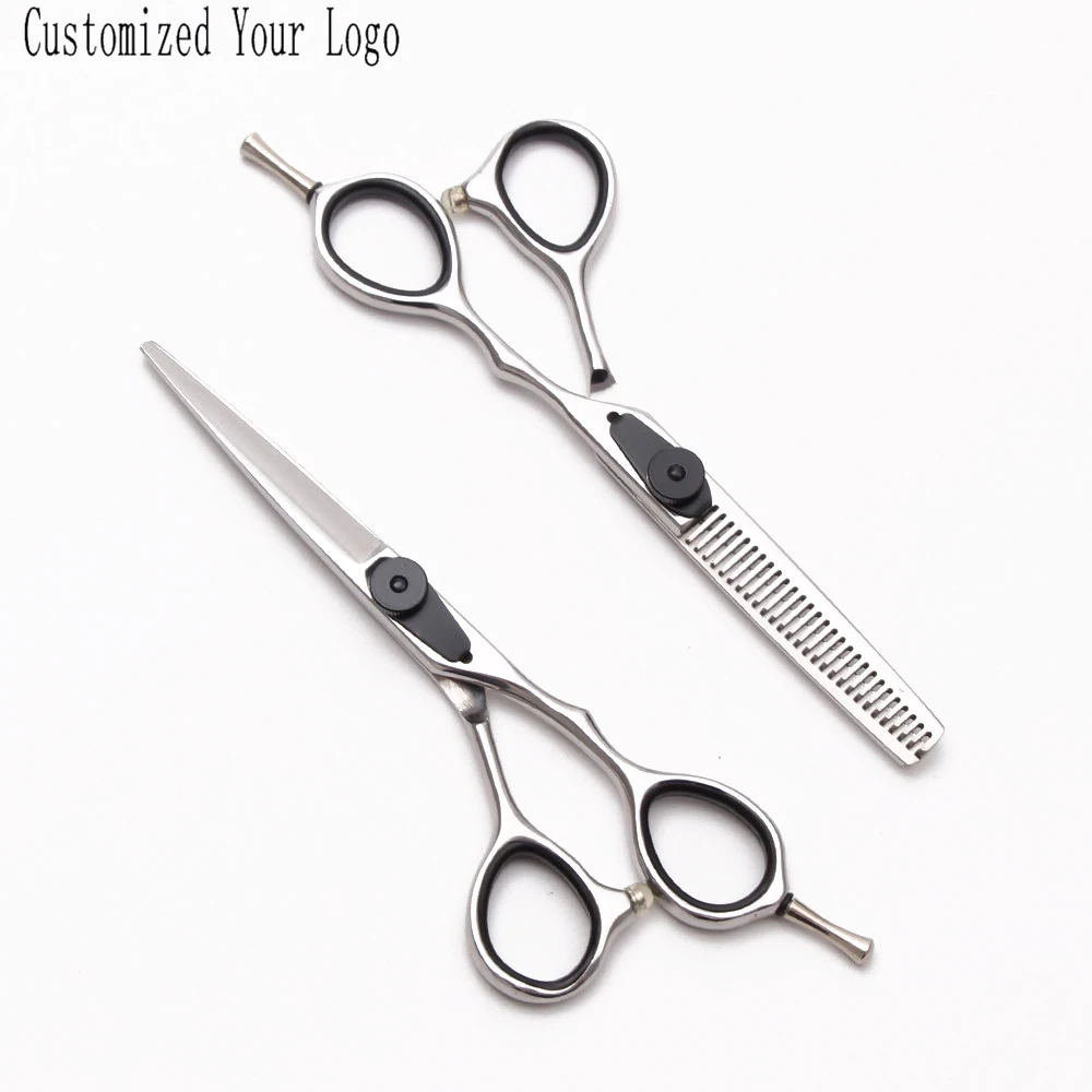 5.5In. 16cm Customized Logo C9015 Hairdresser's Scissors Cutting Scissors Thinning Shears Professional Hair Scissors Beauty Tool