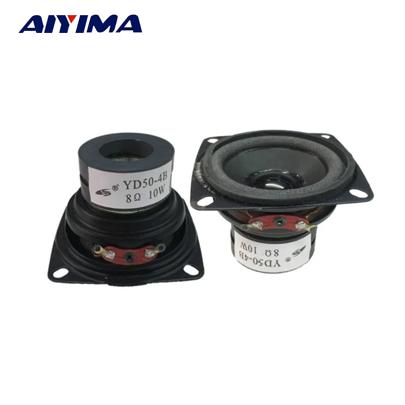 AIYIMA 2Pcs 2 Inch Portable Audio Speaker 4 Ohm 8 Ohm 10W Mini Full Range Loudspeaker DIY Multimedia BT Speakers Home Theater