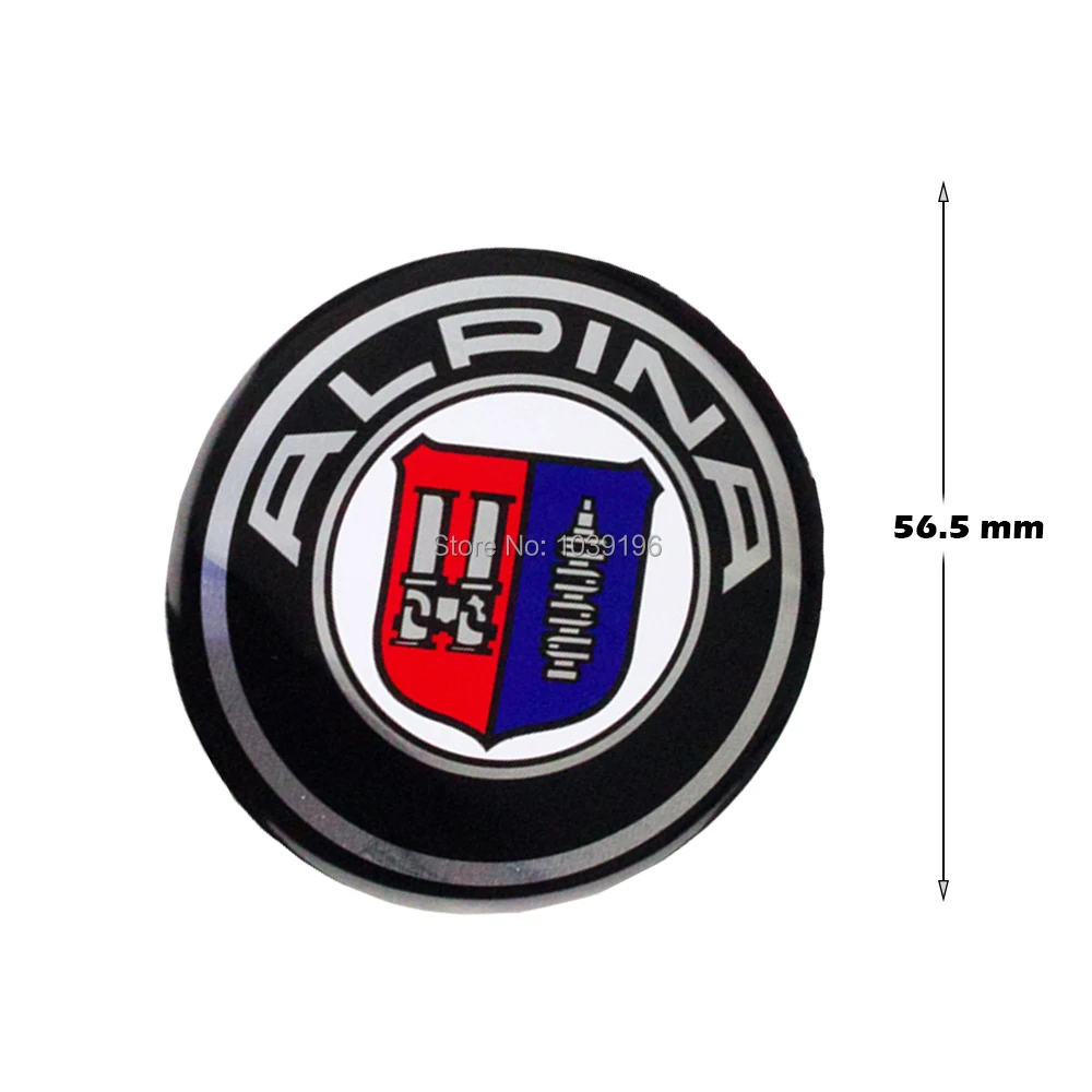 4 x Car Styling 3D Metal Chrome Aluminium Alloy Wheel Center Cap Stickers Wheel Hub Cap Decals Emblems Badges for Alpina