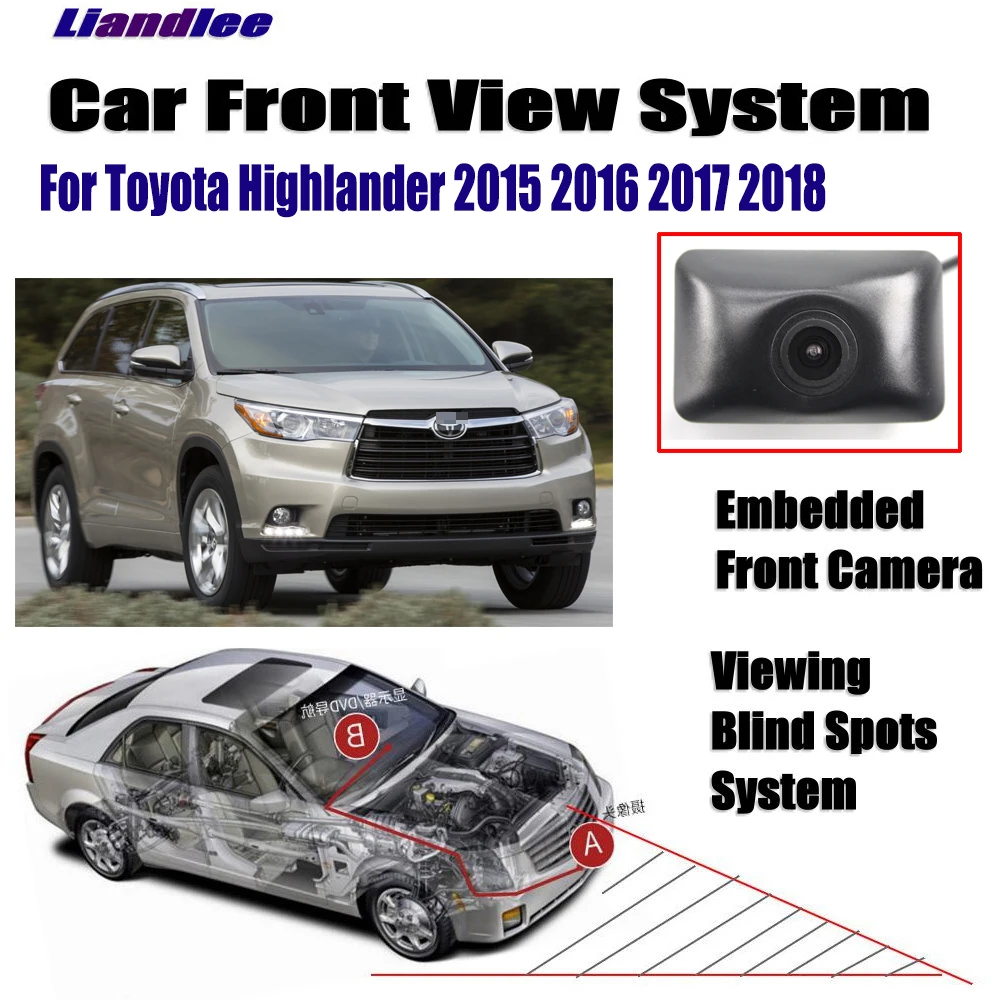 

Car Front View Camera For Toyota Highlander 2015 2016 2017 2018 Not Rear View Backup Parking CAM HD CCD Night Vision