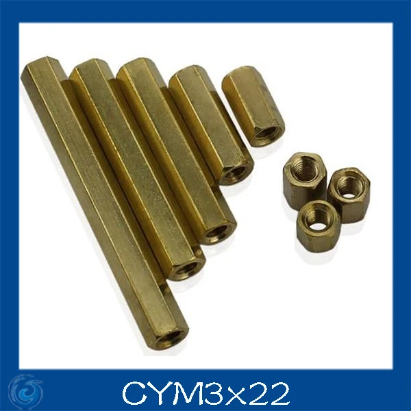 M3*22mm Double-pass Hexagonal Screw nut Pillar Copper Alloy Isolation Column For Repairing New High Quality