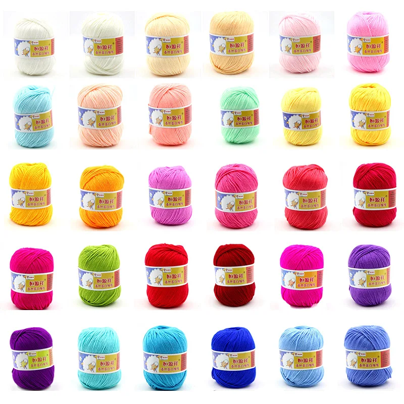 500g/lot 10 Balls Soft Silk Fiber Knitting Yarn Soft Warm Baby Yarn for Hand Knitting Eco-friendly Baby Wool Yarn For Knitting