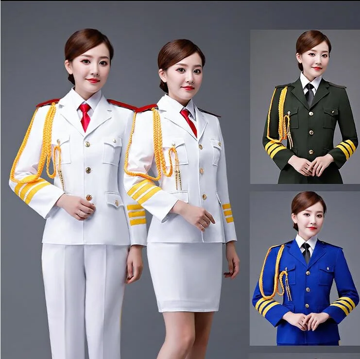 Uniforme féminin de classe nationale pour la garde d'honneur de l'université, représentation de chœur étudiant, vêtements militaires