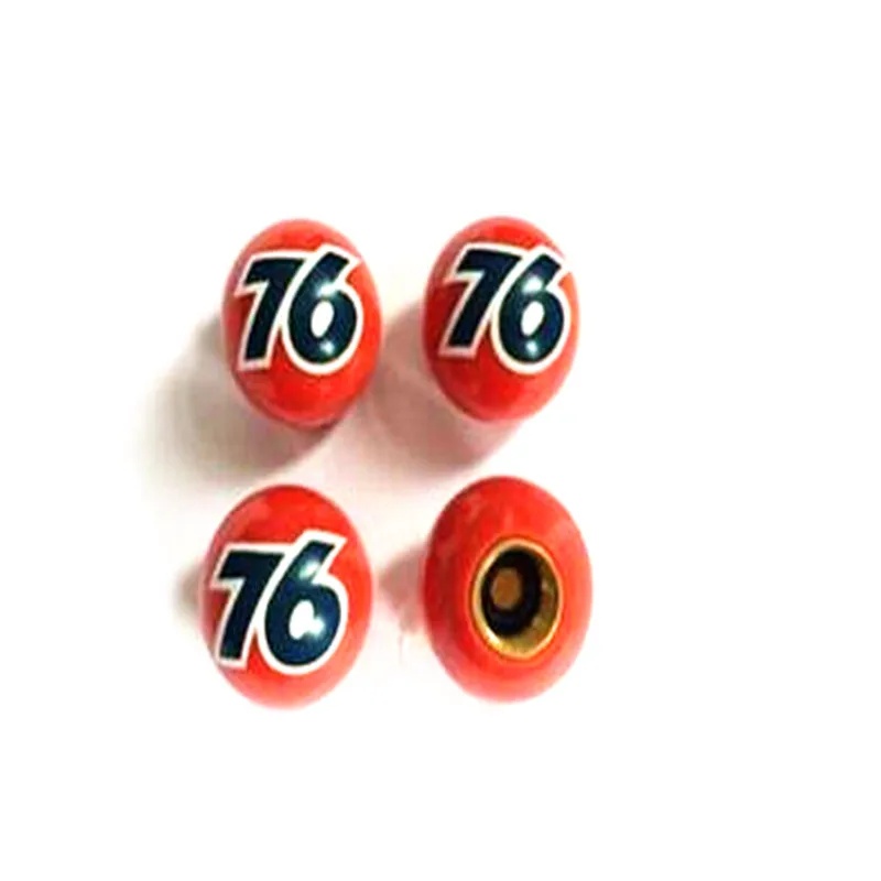 

Car Styling No.76 Ball Tire Air Valve Cap Tyre Wheel Dust Stems Caps For Number 76 Cars Truck Motorcycle Bike 40pcs = 10 set