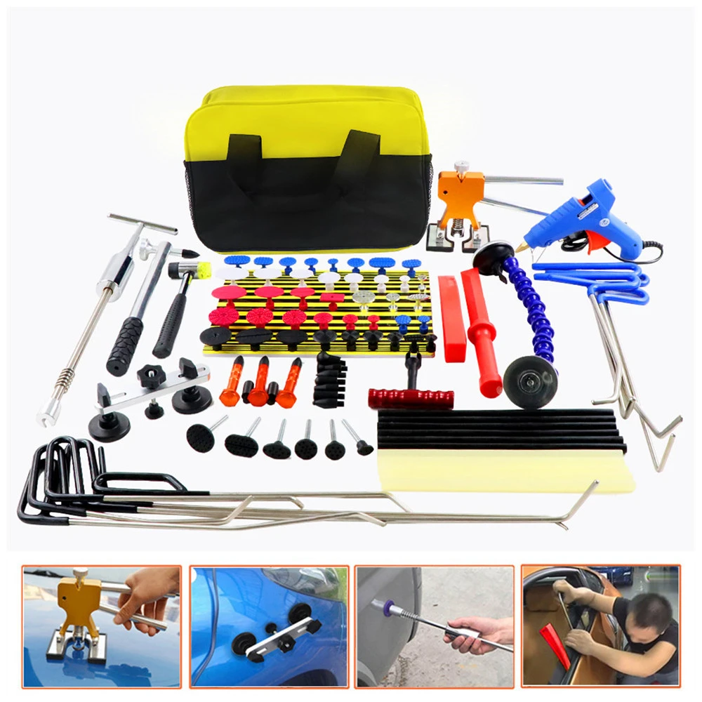 Rods Hook Car Dent Repair Dent Removal Tools Paintless Dent Repair Dent Puller Lifter Glue Gun Tap Down Tool Kit