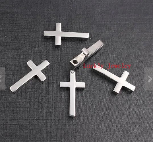 10pcs Lot 17*31mm Huge 5mm thick Polished Cross Charms pendant stainless steel  DIY Jewelry Finding