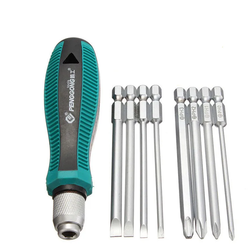 HOEN 9pcs/set Precision Repair Tools Strong Magnetic Multi-Bit Screwdriver Set NO.8108 9 IN 1 Screwdrivers Kit Bag