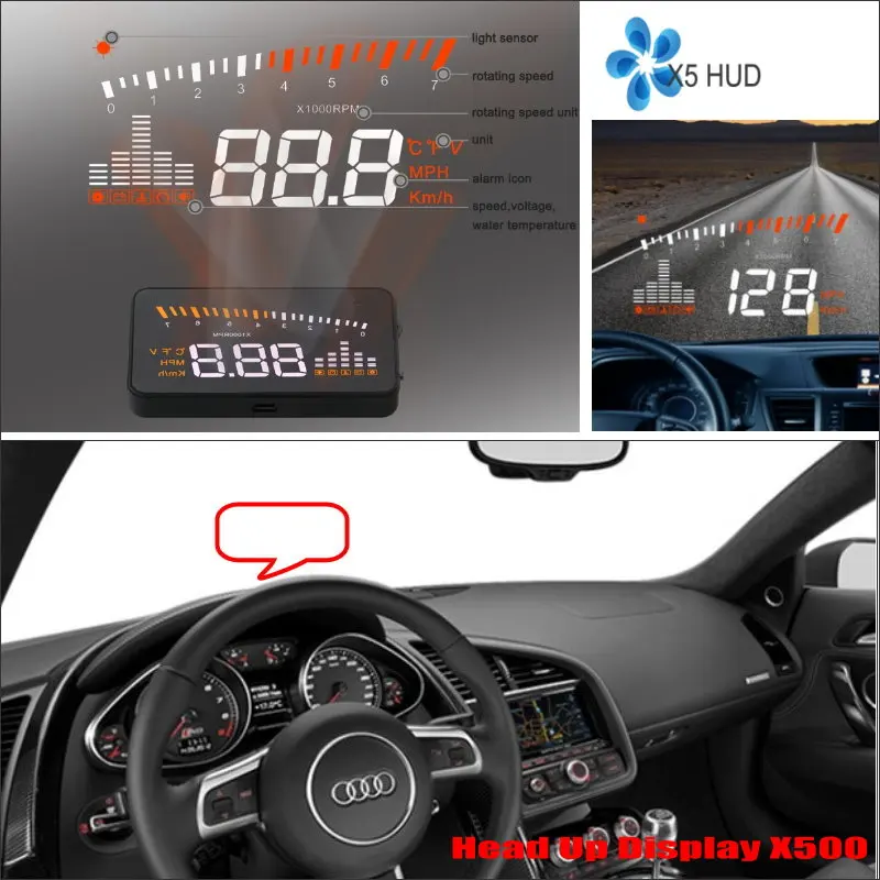 Car HUD Head Up Display For Audi A8/R8 (D4) 2010-2020 Car Accessories HUD Safe Driving Screen Projector Refkecting Windshield