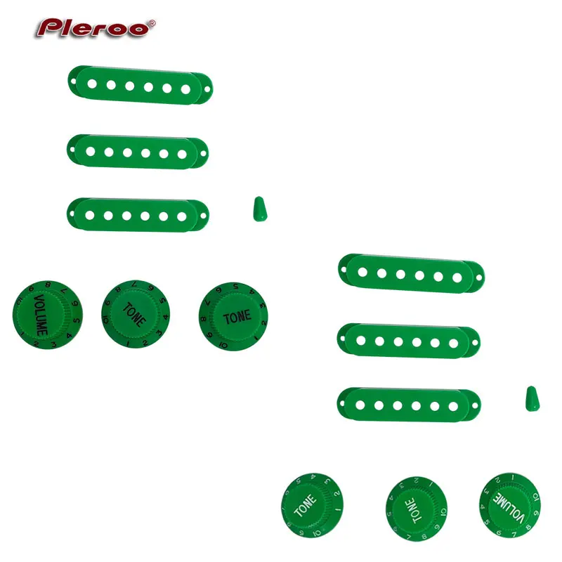 Guitar Parts 48mm 50mm 52mm 1set Green single coil pickup covers and knobs guitar pickup covers 1 volume 2 Tone Knobs switch tip