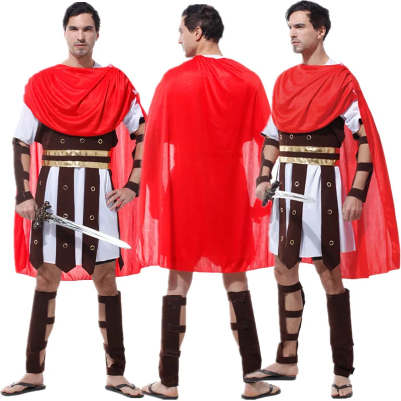 Ancient Roman Warrior Costumes Men Masquerade Party Cosplay Clothes Gladiators Knight Julius Caesar Adult Fantasia Fancy Dress