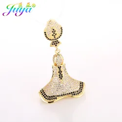 Juya DIY Women Fashion Pearls Tassel Sweater Necklace Making Accessories Cubic Zirconia Floating Suspension Connectors