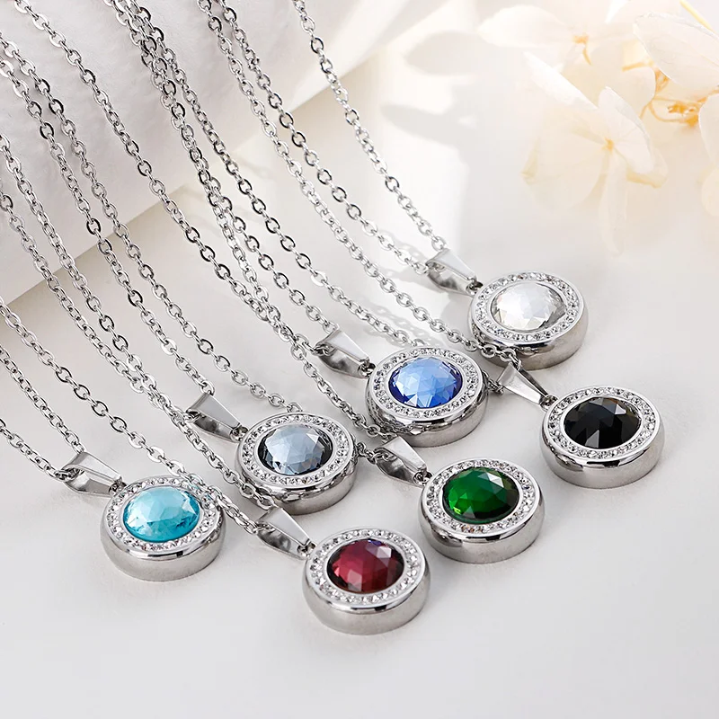 Kalen New Jewelry Sets For Women Gold Color Stainless Steel & Colorful Glass Necklaces & Earrings Sets Women Sweetheart Gifts