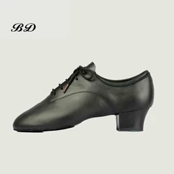 2026 MEN SHOES Profession Latin Dance Ballroom Shoe Modern Soft Cowhide Premium Oxford Cloth Heel 4.5 Cm BD 417 Authentic Hot