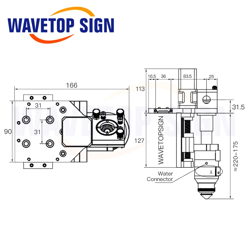 WaveTopSign testa di taglio Laser a CO2 mista 500W lente di messa a fuoco 25*63.5 25*101.6mm specchio riflettente 30*3mm messa a fuoco automatica ibrida Non metallica in metallo