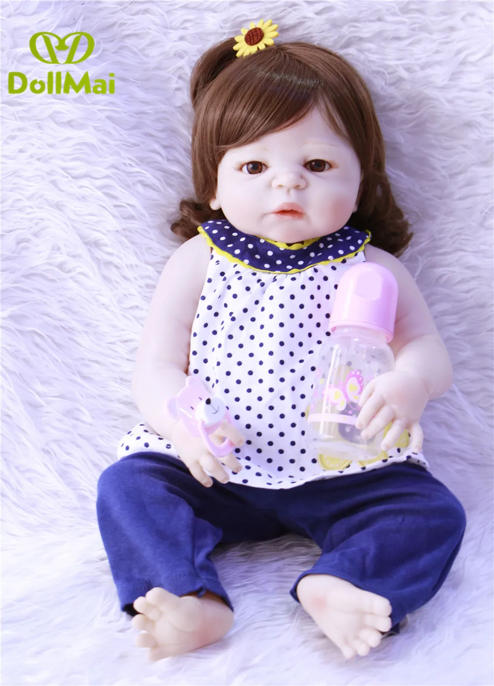 

55cm full Silicone Reborn Baby Princess Doll Toy Newborn Girl Baby Collectable Princess Toddler Doll Birthday New Year Gift