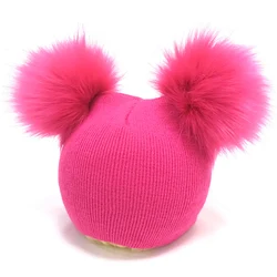 Baby Pompom Hat Winter Warmer Caps Knitted Beanie Fur Pom Pom Gorro bebe Boys Girls Kids Photography Props Cap 1pc
