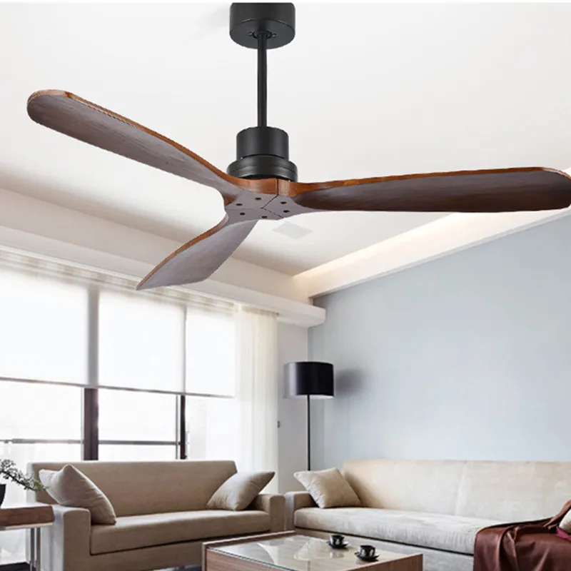 Imagem -01 - Polegada Nordic Ventilador de Teto Industrial Madeira sem Luz Criativo Quarto Sala Jantar Ventiladores Teto Madeira 42 52 polegada nordic ventilador de teto industrial madeira sem luz criativo quarto sala jantar ventiladores teto madeira 42 52 01