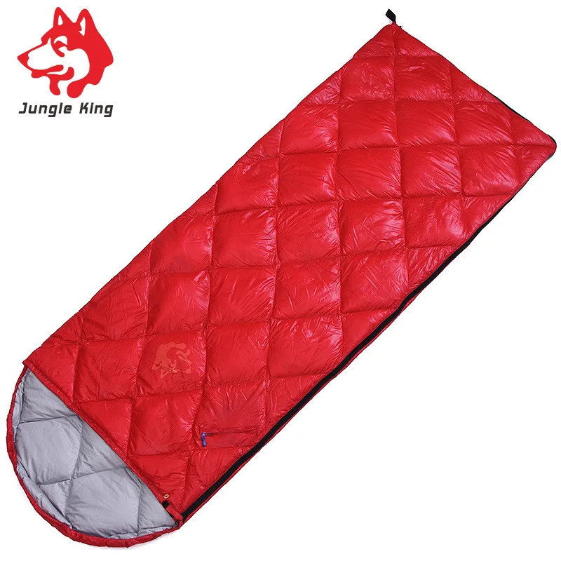 

Jungle King Outdoor camping sleeping bag envelope hat sleeping bag feather lunch break spring and autumn winter down duck 0.8kg