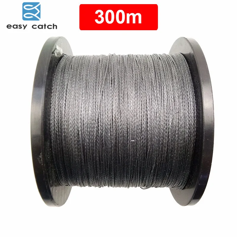 Easy Catch 300m 328 Yards PE Braided Fishing Line Grey 4 Strands Braid Multifilament Super Strong Fishing Lines 15LB-100LB