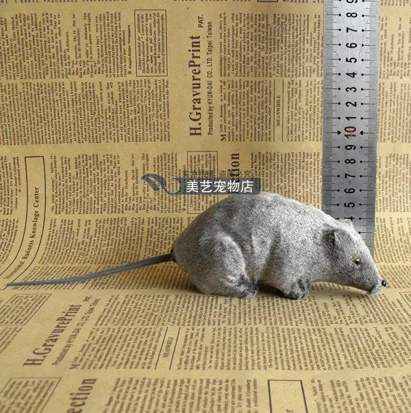 gray simulation mouse toy lifelike Halloween Practical Jokes toy mouse model 14x11x6cm