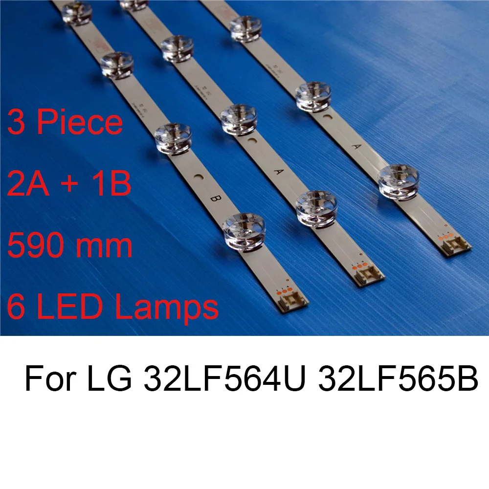 3 Piece Brand New LED Backlight Strip For LG 32LF565B 32LF564U TV Repair LED Backlight Strips Bars A B TYPE 6 Lamps Original