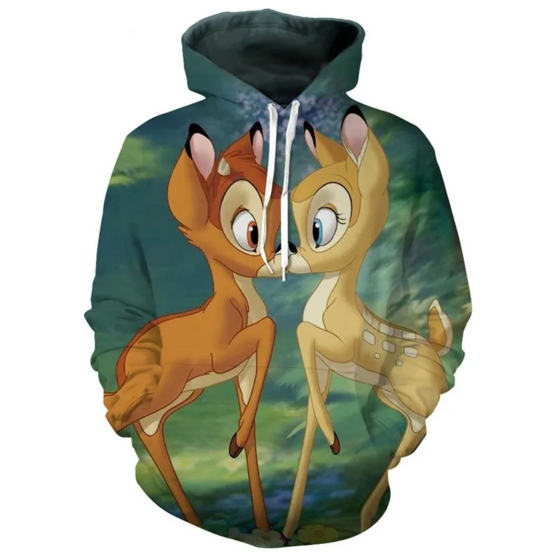 

2018 Animal Bambi Hoodie 3D Printed Sweatshirt For Women Men Hoodies/Zipper Hoodie/ Collage