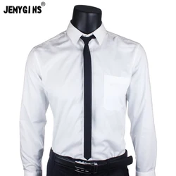 JEMYGINS männer Krawatte 100% Seide Reine Schwarze Krawatte 5 cm Skinny Slim Krawatte Hohe Qualität Klassische Business Casual Partei krawatte Hochzeit