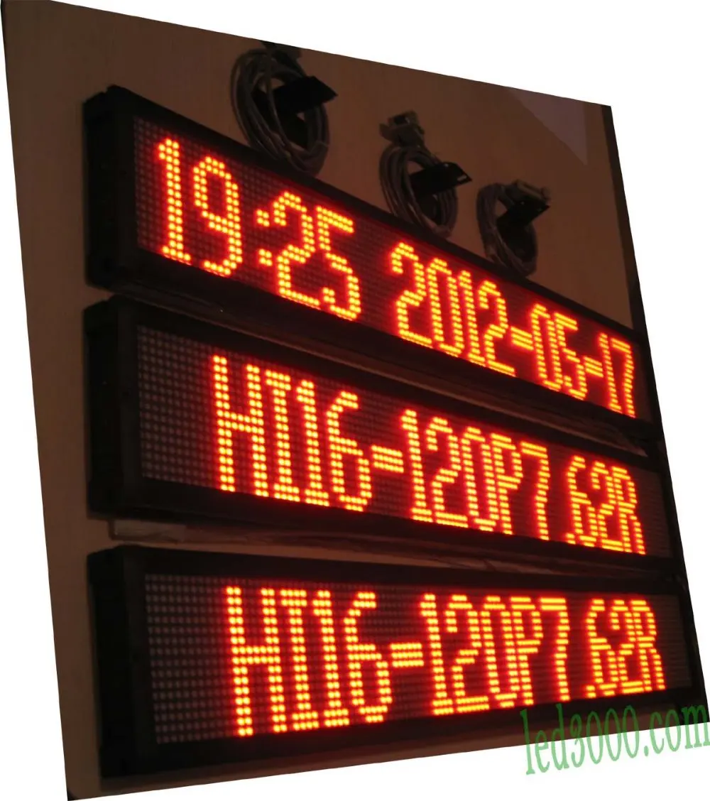 two lines red color led moving text display,led panel,led sign,indoor led display board,RS232(HI16-120P7.62R)free shipping