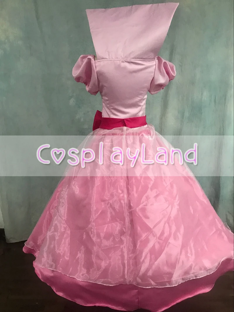 Princess Dress Adult Women Lottie Charlotte Cosplay Costume Halloween Pink Ball Gown Birthday Party Dress