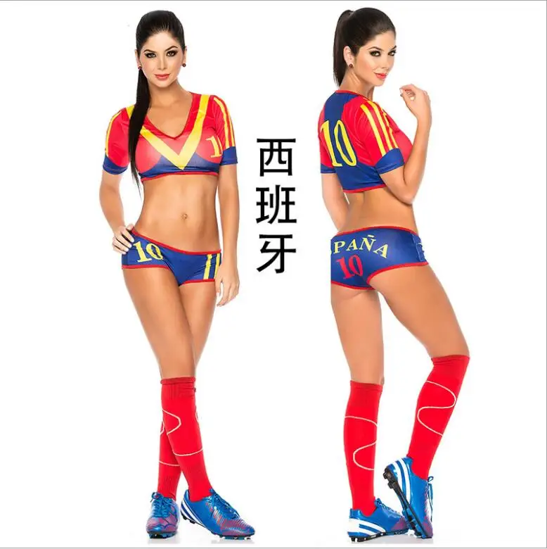 Football Baby Costume Sexy Cheerleading Cloth Women Football Sexy Sports costumes Germany Argentina Spain Brazil