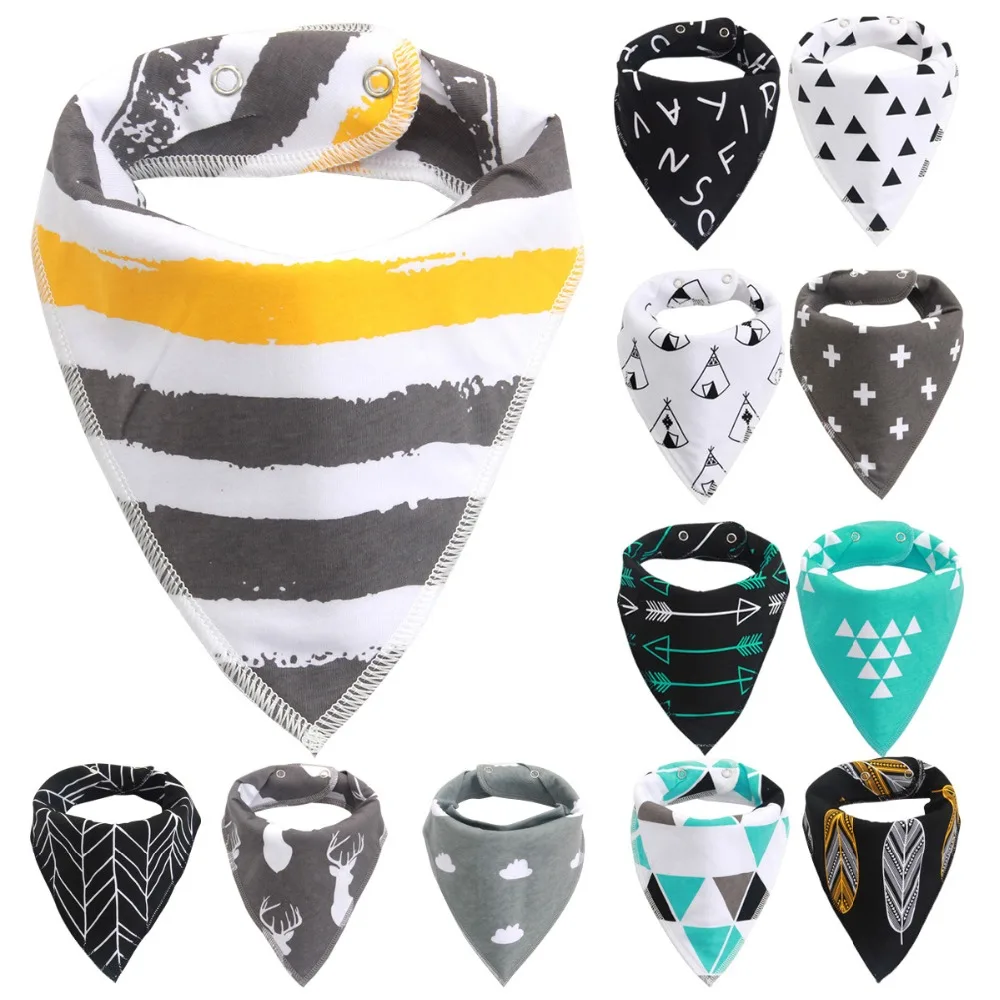 

NEW Style Baby Bibs Bandana Black Triangle Bib For Girls Boys Toddler Infant Feeding Cotton Saliva Towel Scarf Baberos DS29