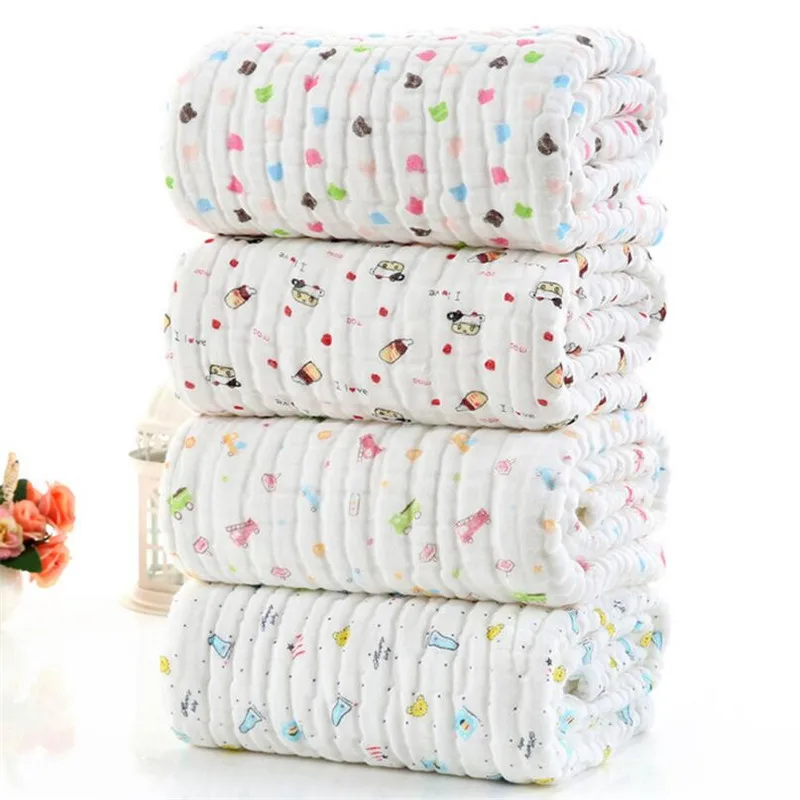 Siêu Dày 12 Lớp Muslin Cotton Sơ Sinh Cho Bé Nhận Chăn Seersucker Trẻ Em Trẻ Sơ Sinh Ngủ Bộ Vỏ Chăn Ga Gối Chăn