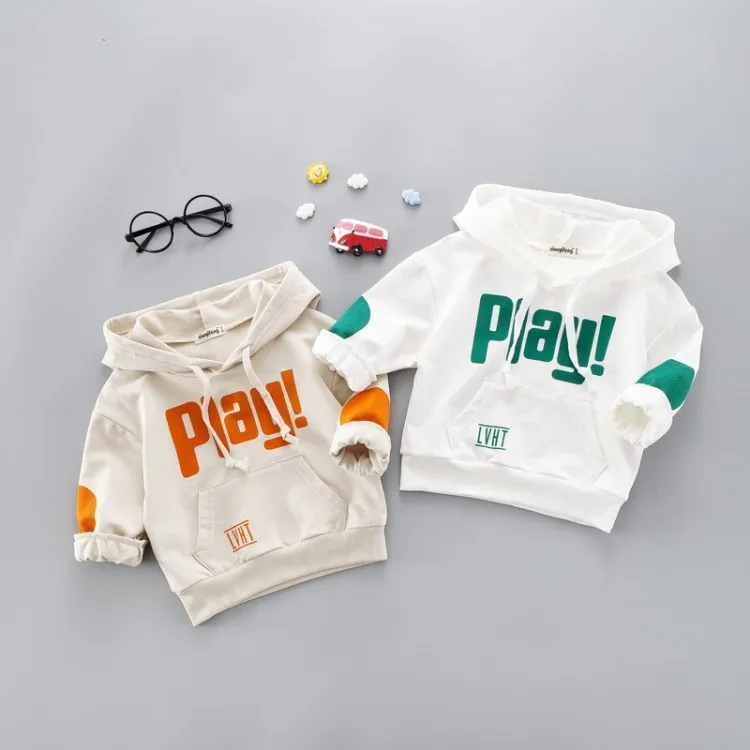 

Hooded Boys Girls Sweat-shirts Cotton Autumn Spring Toddler Baby Tops Children's Clothing