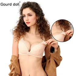 Soutien-gorge d'allaitement en dentelle pour femmes, bouton avant, doux et respirant, sous-vêtements d'allaitement