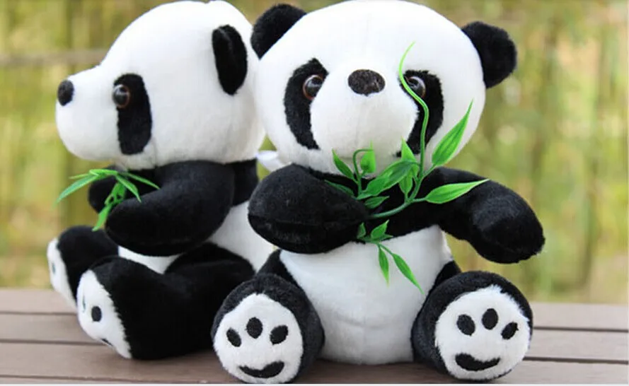 20cm panda plush toys ,one set / 20 pieces panda toys hugged bamboo ,draw prizes, children's Christmas gift,t8778