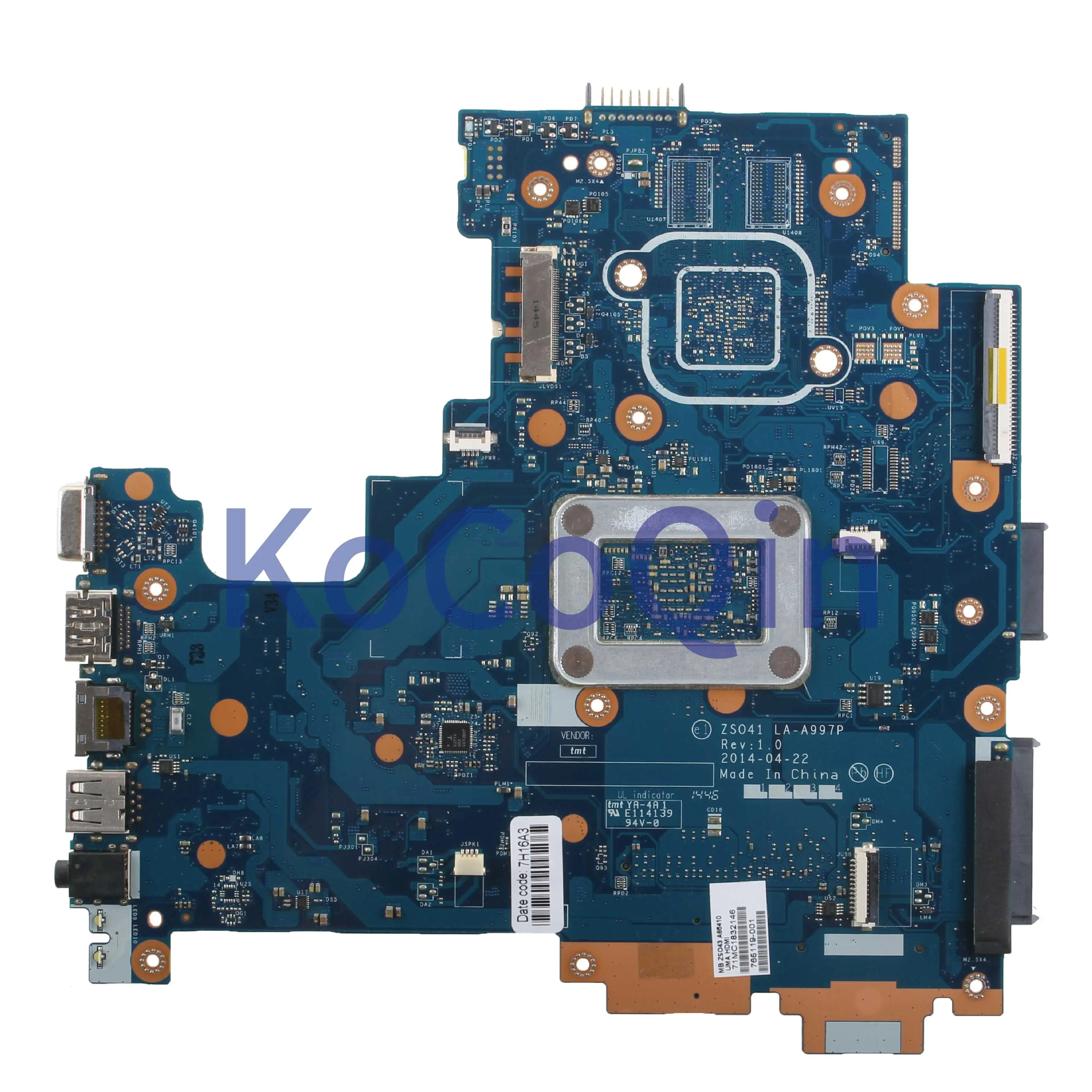 KoCoQin Laptop motherboard For HP 245 G3 14-G A8-6410 Mainboard 765119-001 ZS041 LA-A997P AM8410 CPU