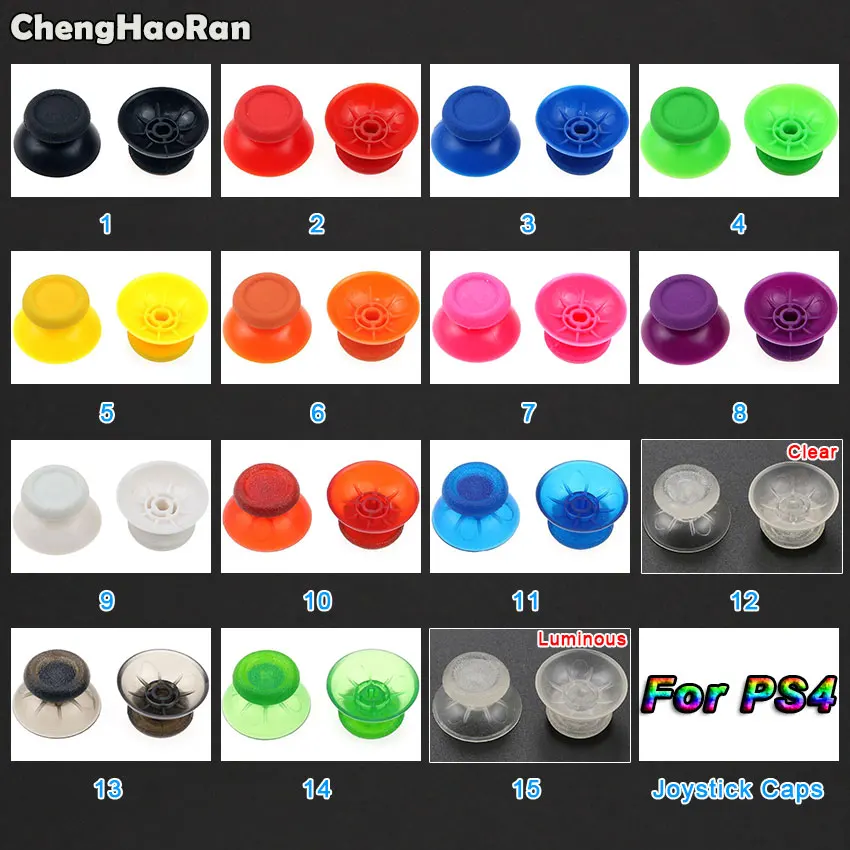 

ChengHaoRan 1Pair 3D Analog Joystick Thumb Stick grips Caps Buttons for Sony PlayStation 4 PS4 Gamepad Controller Repair Parts