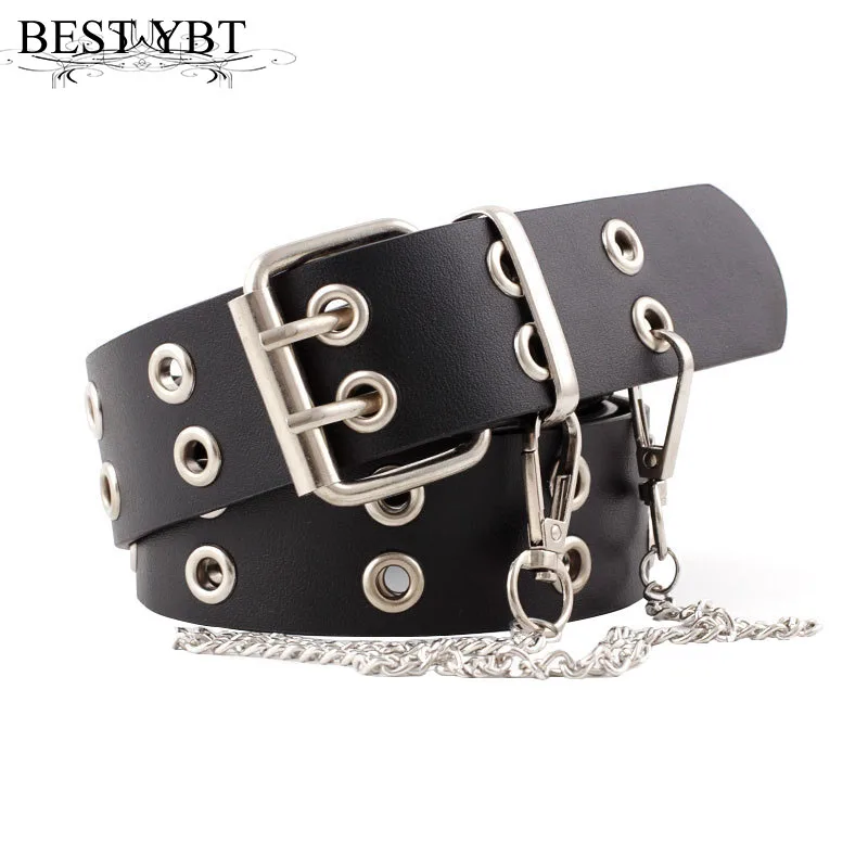 Best YBT Women Belt Imitation Leather Pin Buckle Belt New Punk Wind Jeans Fashion Individual Decorative Belt Chain Women Belt