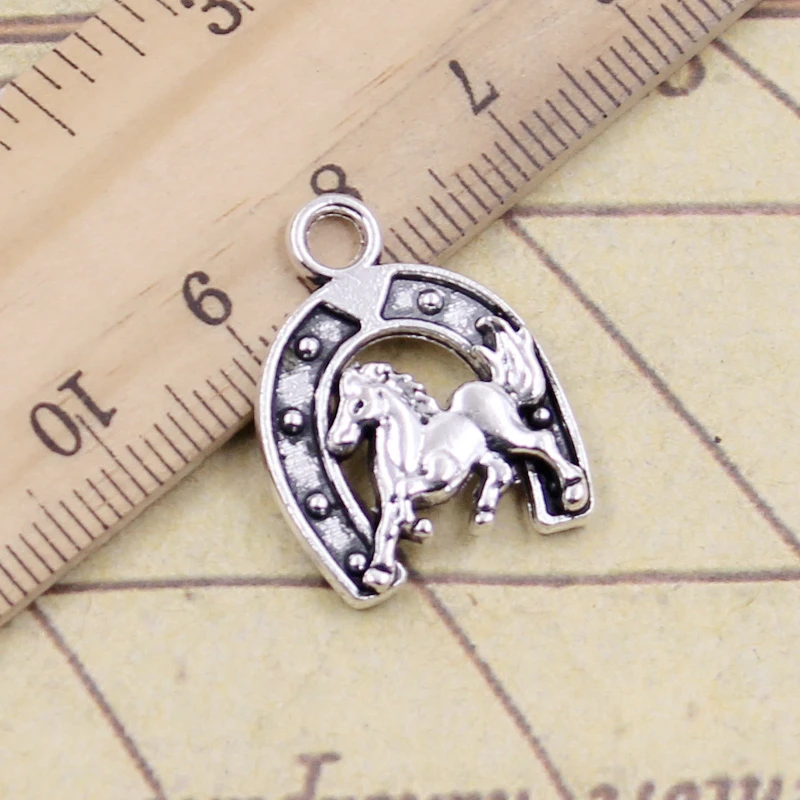 10 sztuk Charms podkowa konia 23x18mm tybetański kolor srebrny wisiorki antyczne tworzenie biżuterii DIY Handmade Craft