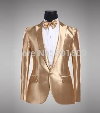

Free shipping mens golden suit tuxedo suit/stage/event/only jacket