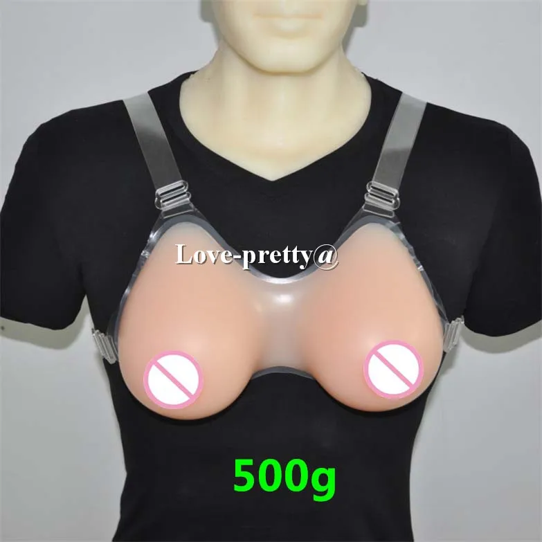 

500 g A cup transeksual shemale strap on breasts mastectomy prosthesis very cheap silicone breast form with strap