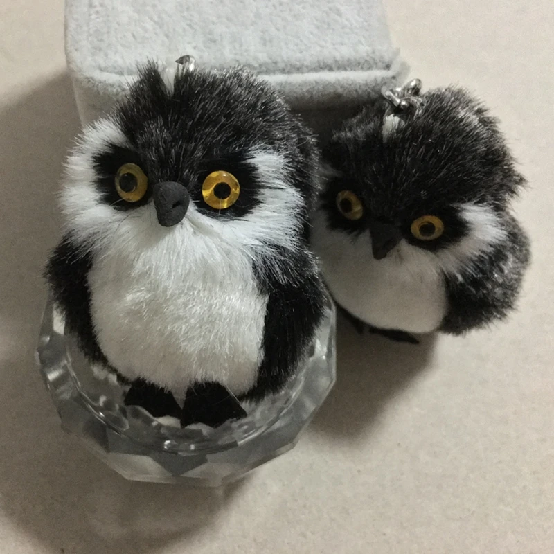 Cute Girls New Plush Fur Tiny Owl Key Chain Fashion Pompon Owl Keychain Women Bag Car Trinket Female Toy Jewelry Party Gift