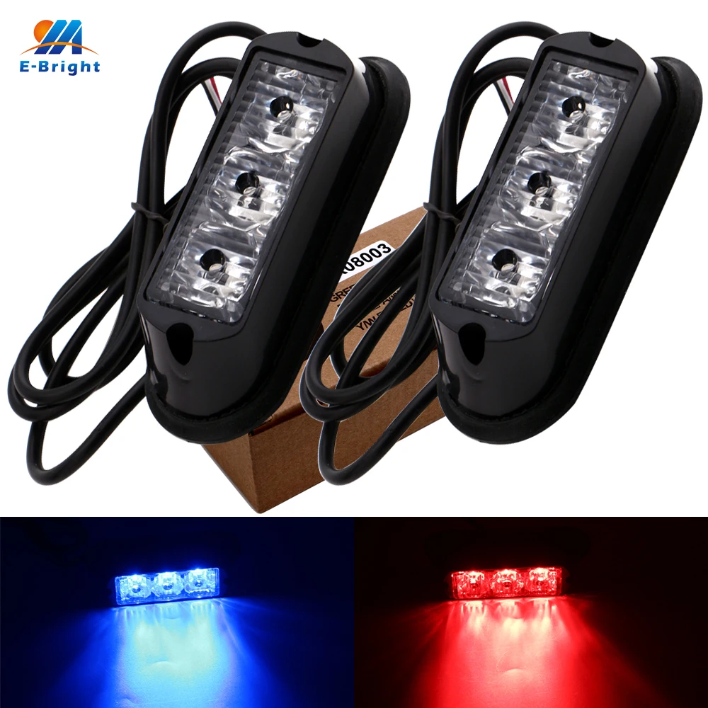 

2PCS(1Pair) LED Strobe Flash Light Side Marker Warning Lights Car Daytime Running Lights White Blue Red Yellow 12V 24V 16 Modes