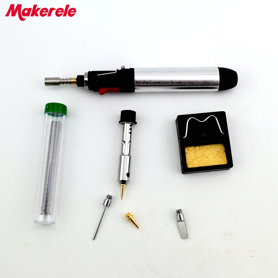 7-in-1 Gas Soldering Iron Gas Torch soldering Cordless Welding Heat Gun Torch Kit Repair Tools HT-1934K